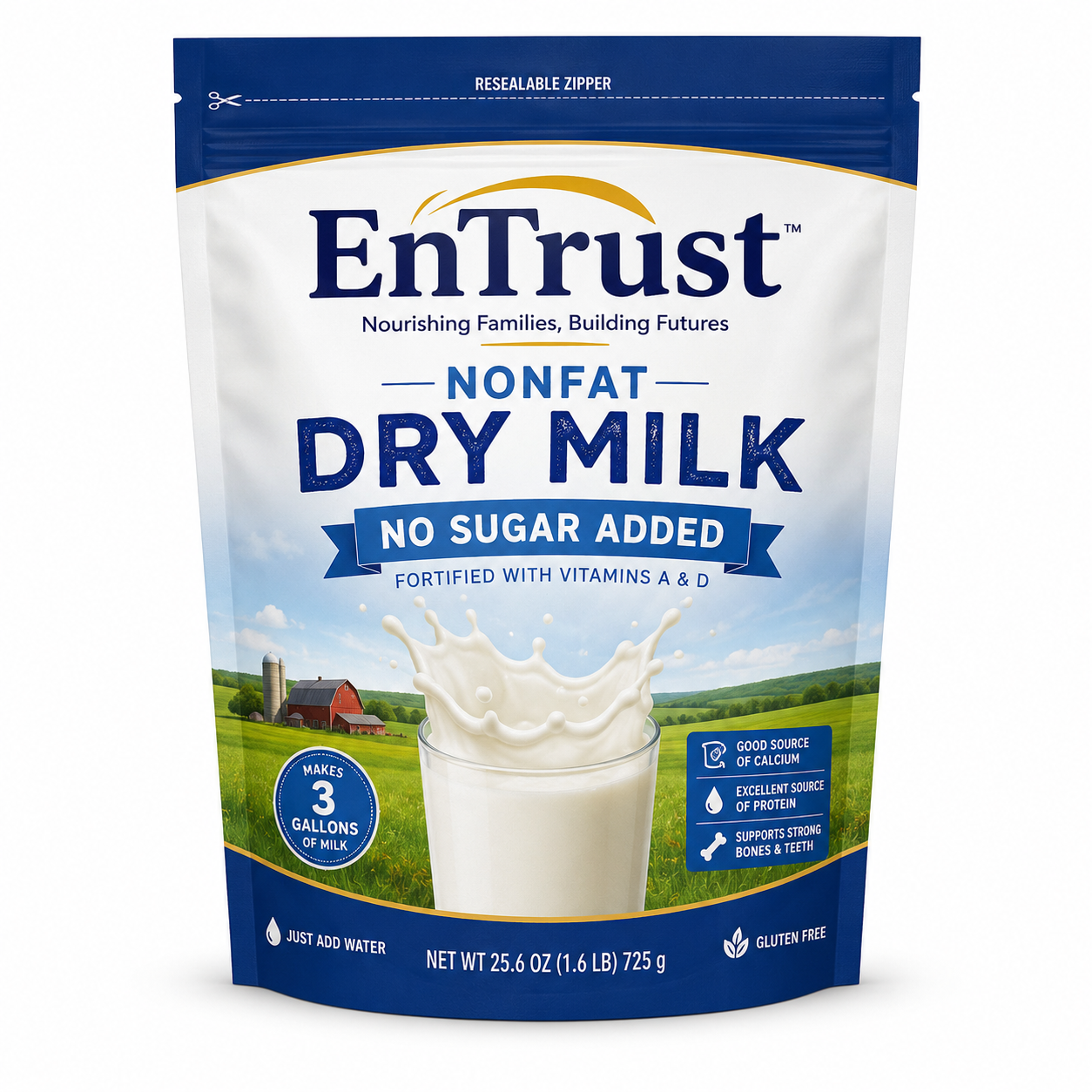 Entrust Nonfat Dry Milk – No Sugar Added